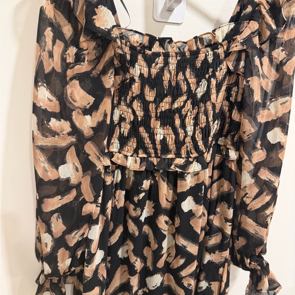 Moon River Square Neck Long Sleeve Smocked Maxi Small NWT- Anthropologie NWT - Picture 5 of 7